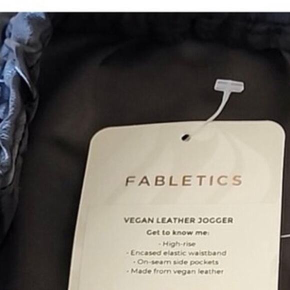 Fabletics black vegan leather joggers size XS - Picture 5 of 5